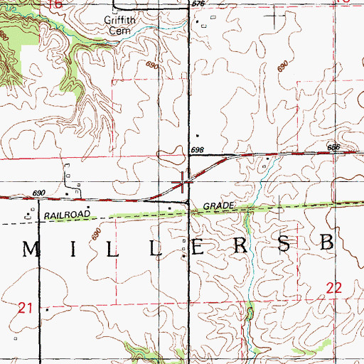 Topographic Map of Township of Millersburg, IL