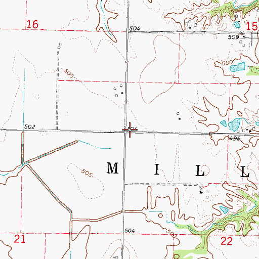 Topographic Map of Township of Mills, IL
