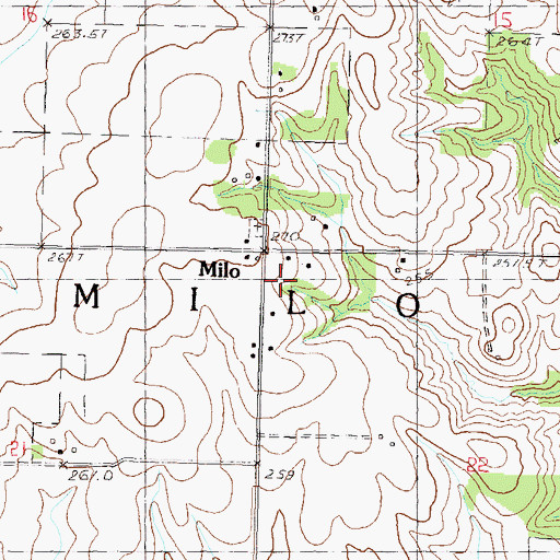 Topographic Map of Township of Milo, IL