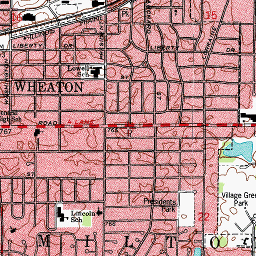 Topographic Map of Township of Milton, IL