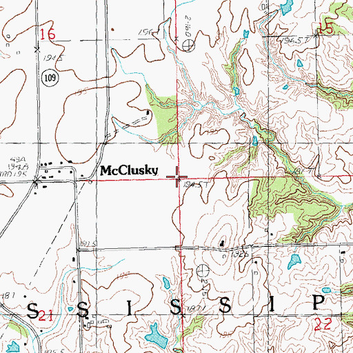 Topographic Map of Township of Mississippi, IL