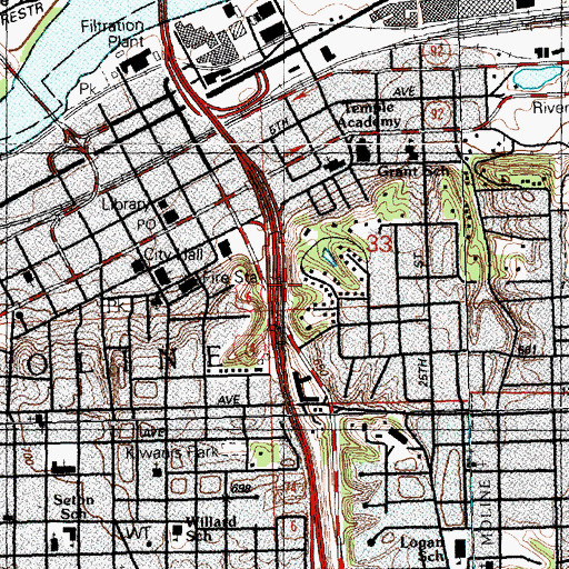 Topographic Map of Township of Moline, IL