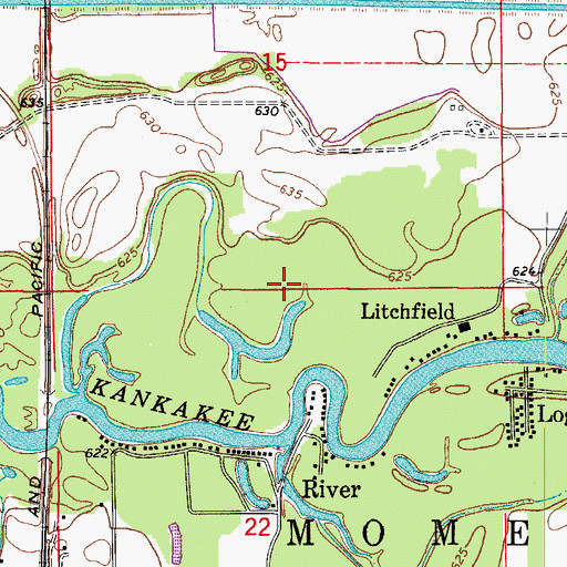 Topographic Map of Township of Momence, IL