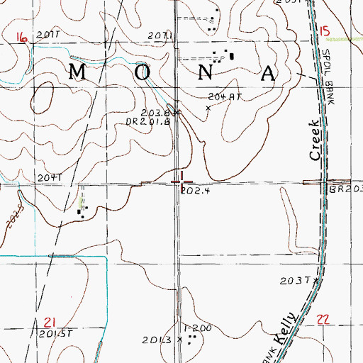 Topographic Map of Township of Mona, IL