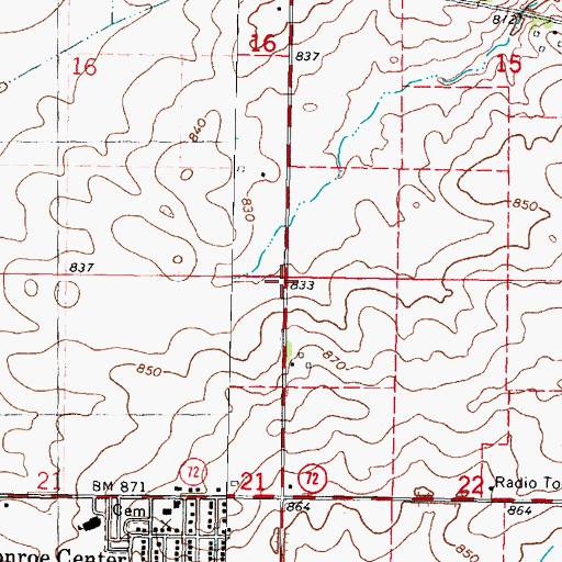 Topographic Map of Township of Monroe, IL