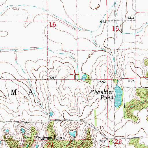 Topographic Map of Township of Montezuma, IL