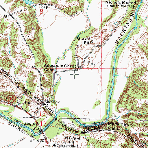 Topographic Map of Township of Montgomery, IL