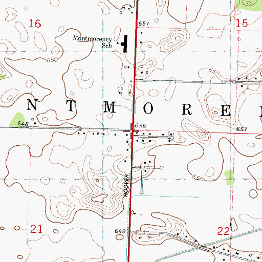 Topographic Map of Township of Montmorency, IL