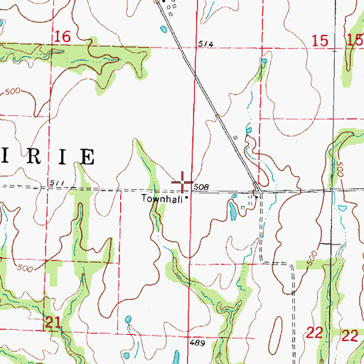 Topographic Map of Township of Moores Prairie, IL