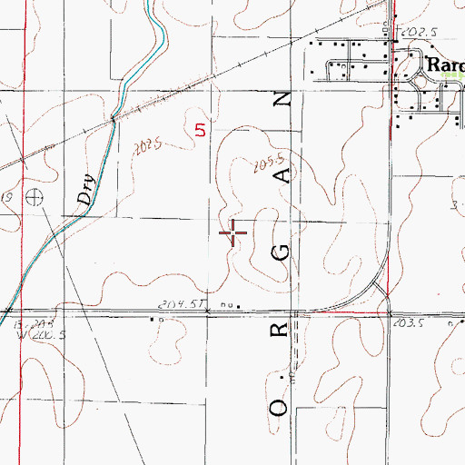 Topographic Map of Township of Morgan, IL