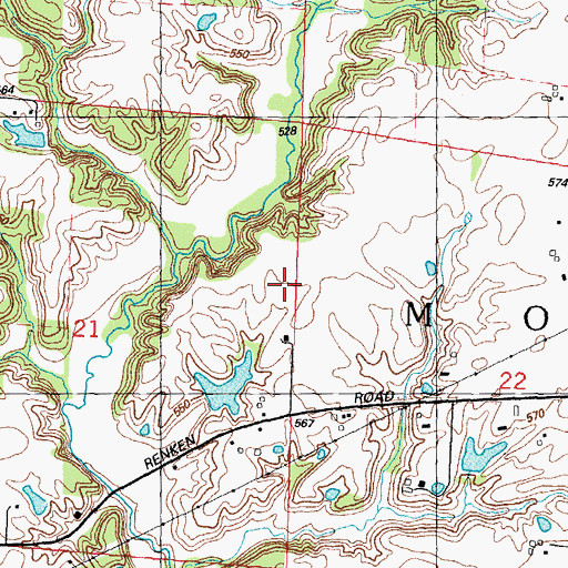 Topographic Map of Township of Moro, IL