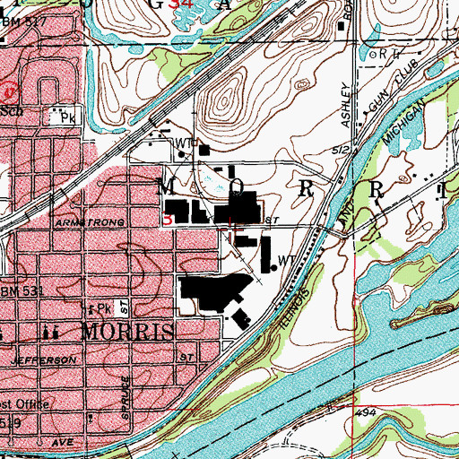 Topographic Map of Township of Morris, IL