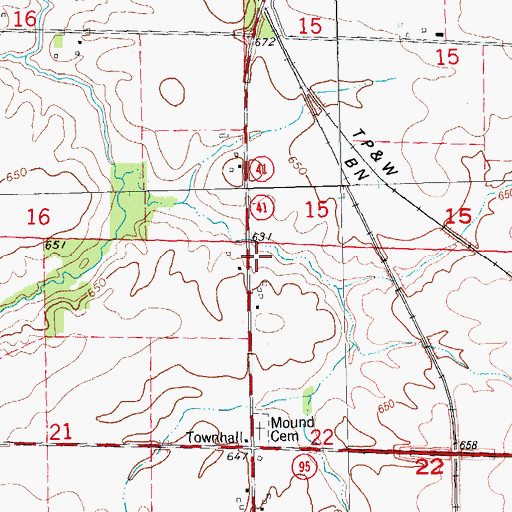 Topographic Map of Township of Mound, IL