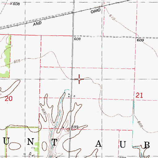 Topographic Map of Township of Mount Auburn, IL