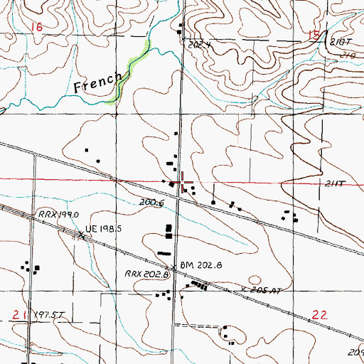 Topographic Map of Township of Mount Pleasant, IL