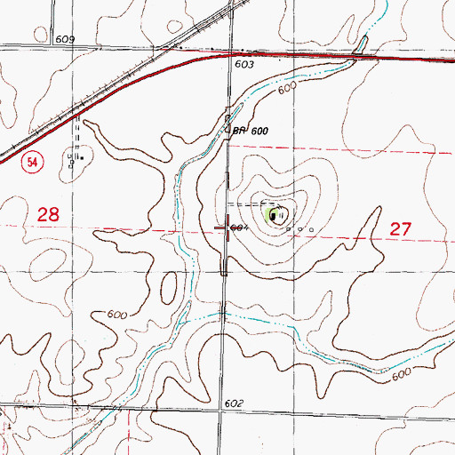 Topographic Map of Township of Mount Pulaski, IL