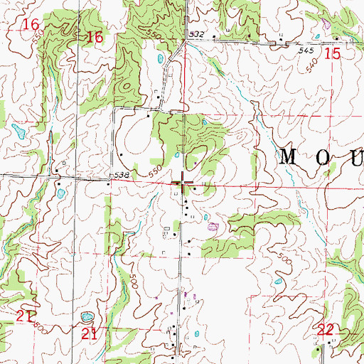 Topographic Map of Township of Mount Vernon, IL