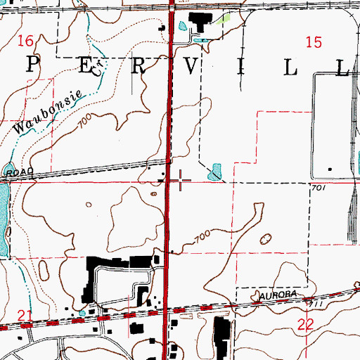 Topographic Map of Township of Naperville, IL
