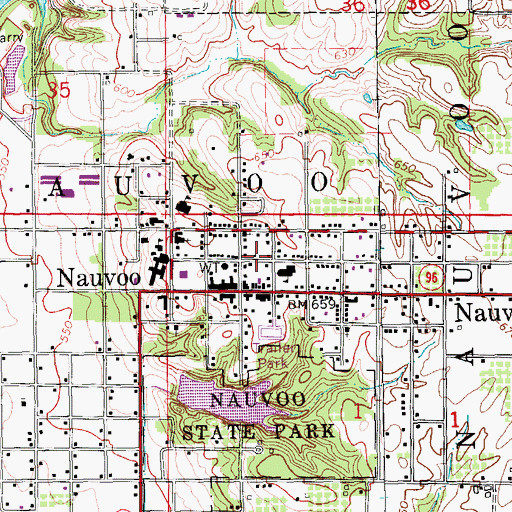 Topographic Map of Township of Nauvoo, IL