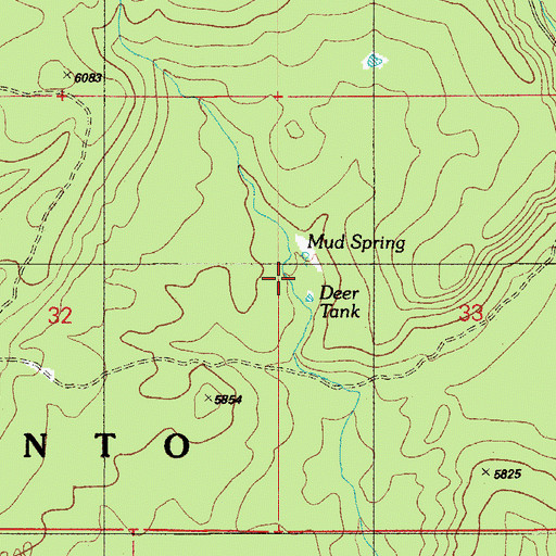 Topographic Map of Mud Spring, AZ