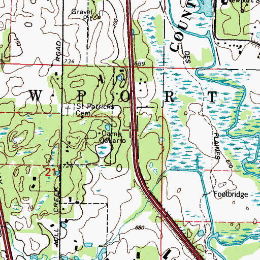Topographic Map of Township of Newport, IL