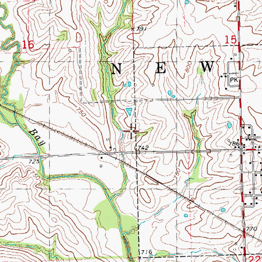 Topographic Map of Township of New Salem, IL