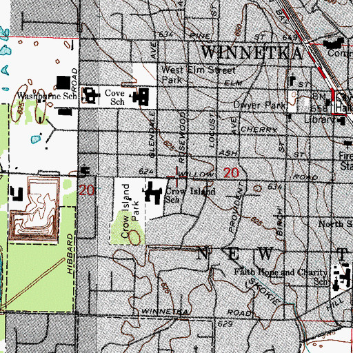 Topographic Map of Township of New Trier, IL
