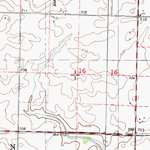Topographic Map of Township of Nixon, IL