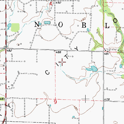 Topographic Map of Township of Noble, IL