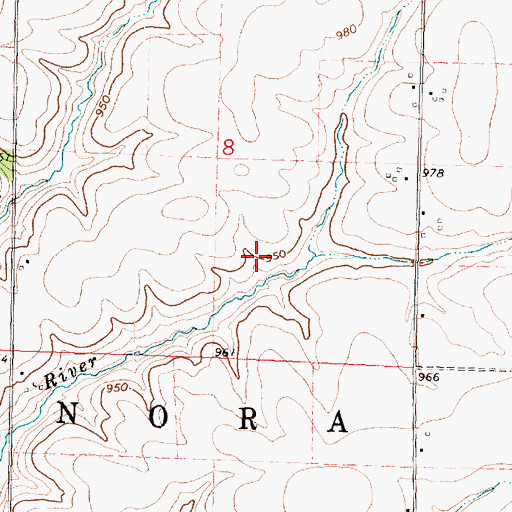 Topographic Map of Township of Nora, IL
