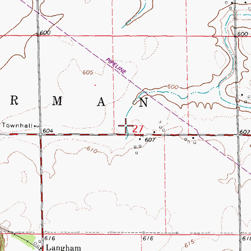 Topographic Map of Township of Norman, IL