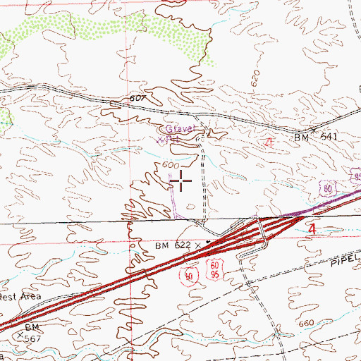 Topographic Map of Morgantown, AZ