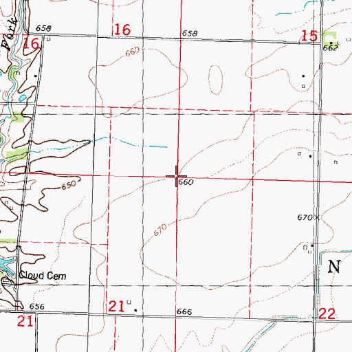 Topographic Map of Township of North Otter, IL