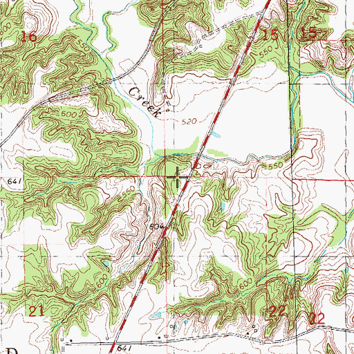 Topographic Map of Township of Oakland, IL