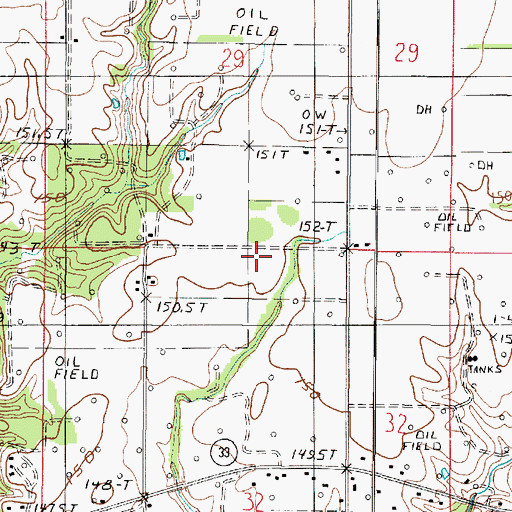 Topographic Map of Township of Oblong, IL