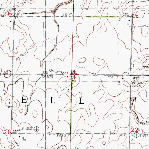 Topographic Map of Township of Odell, IL