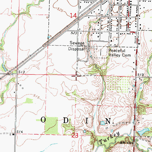 Topographic Map of Township of Odin, IL