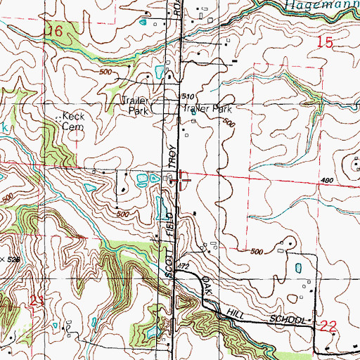 Topographic Map of Township of O'Fallon, IL