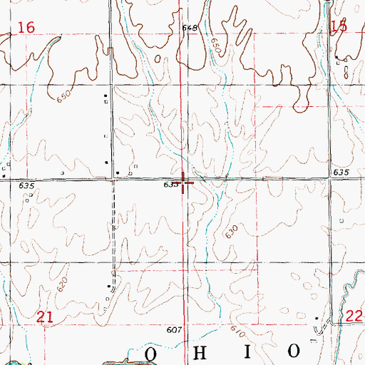Topographic Map of Township of Ohio Grove, IL