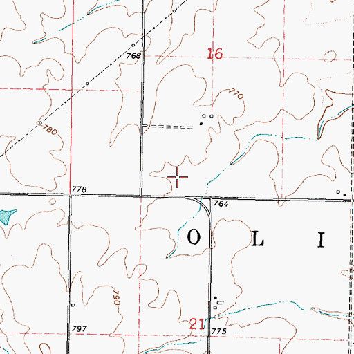 Topographic Map of Township of Olio, IL