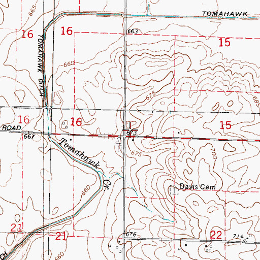 Topographic Map of Township of Ophir, IL