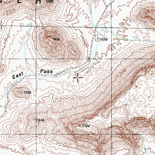 Topographic Map of East Pass, AZ
