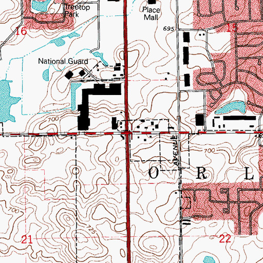 Topographic Map of Township of Orland, IL