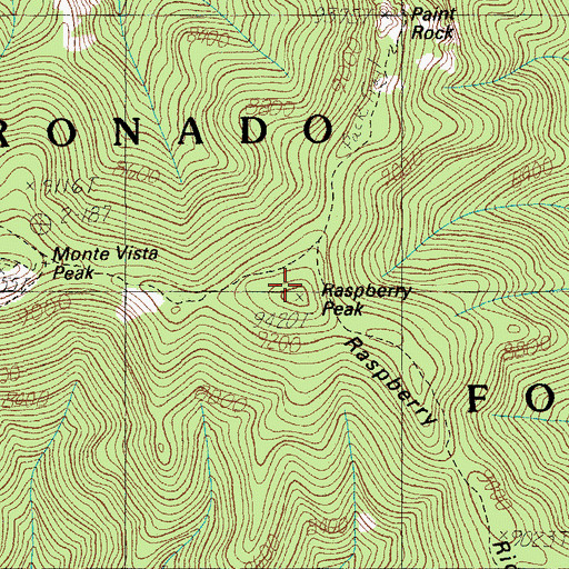 Topographic Map of Raspberry Peak, AZ