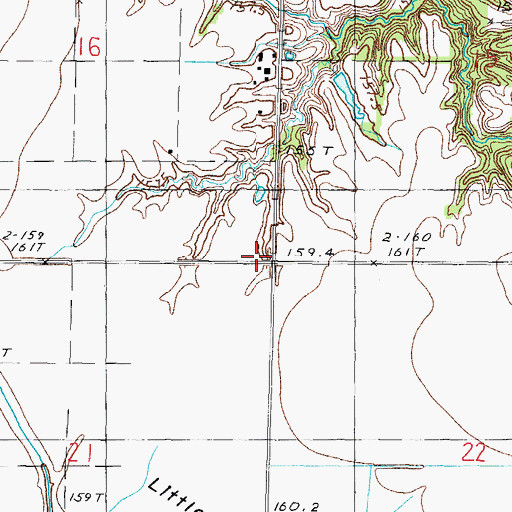 Topographic Map of Township of Oskaloosa, IL