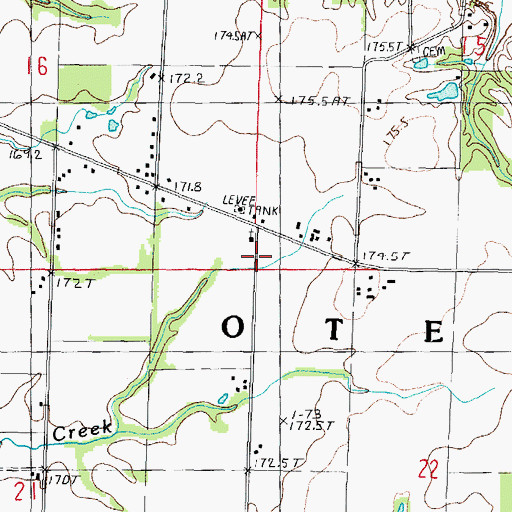 Topographic Map of Township of Otego, IL