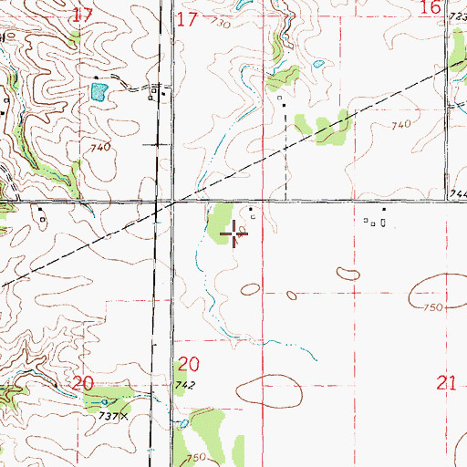 Topographic Map of Township of Palestine, IL