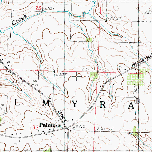 Topographic Map of Township of Palmyra, IL
