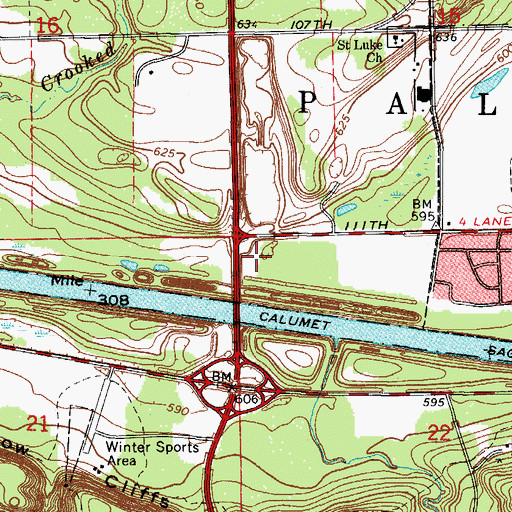 Topographic Map of Township of Palos, IL