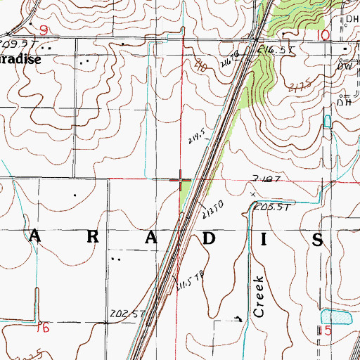 Topographic Map of Township of Paradise, IL